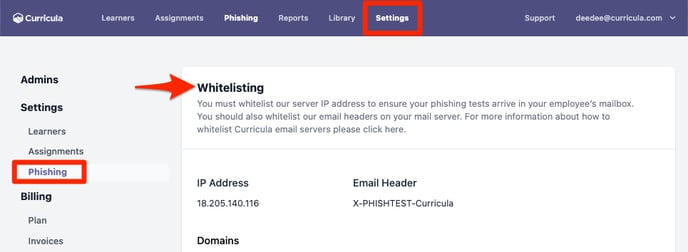 MYCA Settings Phishing