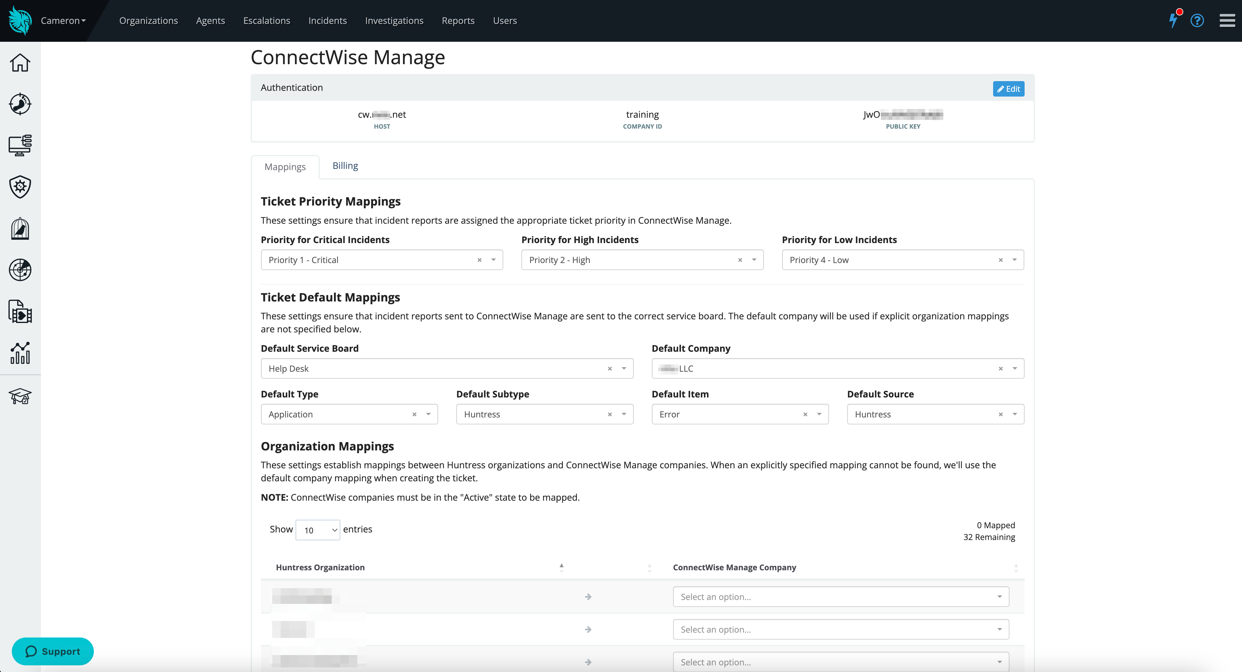 ConnectWise Manage PSA - Incident Report Integrations – Huntress ...