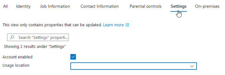 Settings dialog with United States selected for Usage Location and Save Button moused over
