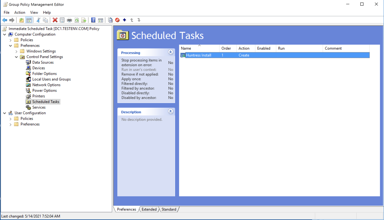Install via Group Policy (GPO) and Immediate Scheduled Task – Huntress ...