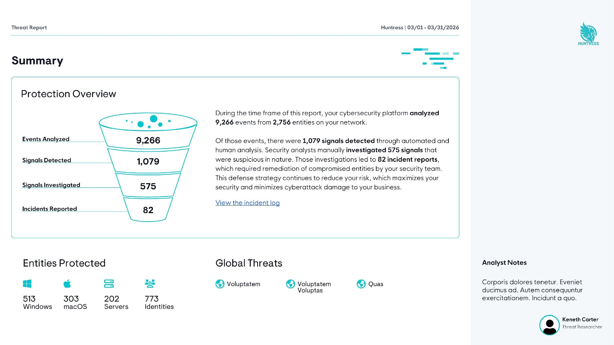 Updated Summary page with funnel visualization and analyst notes