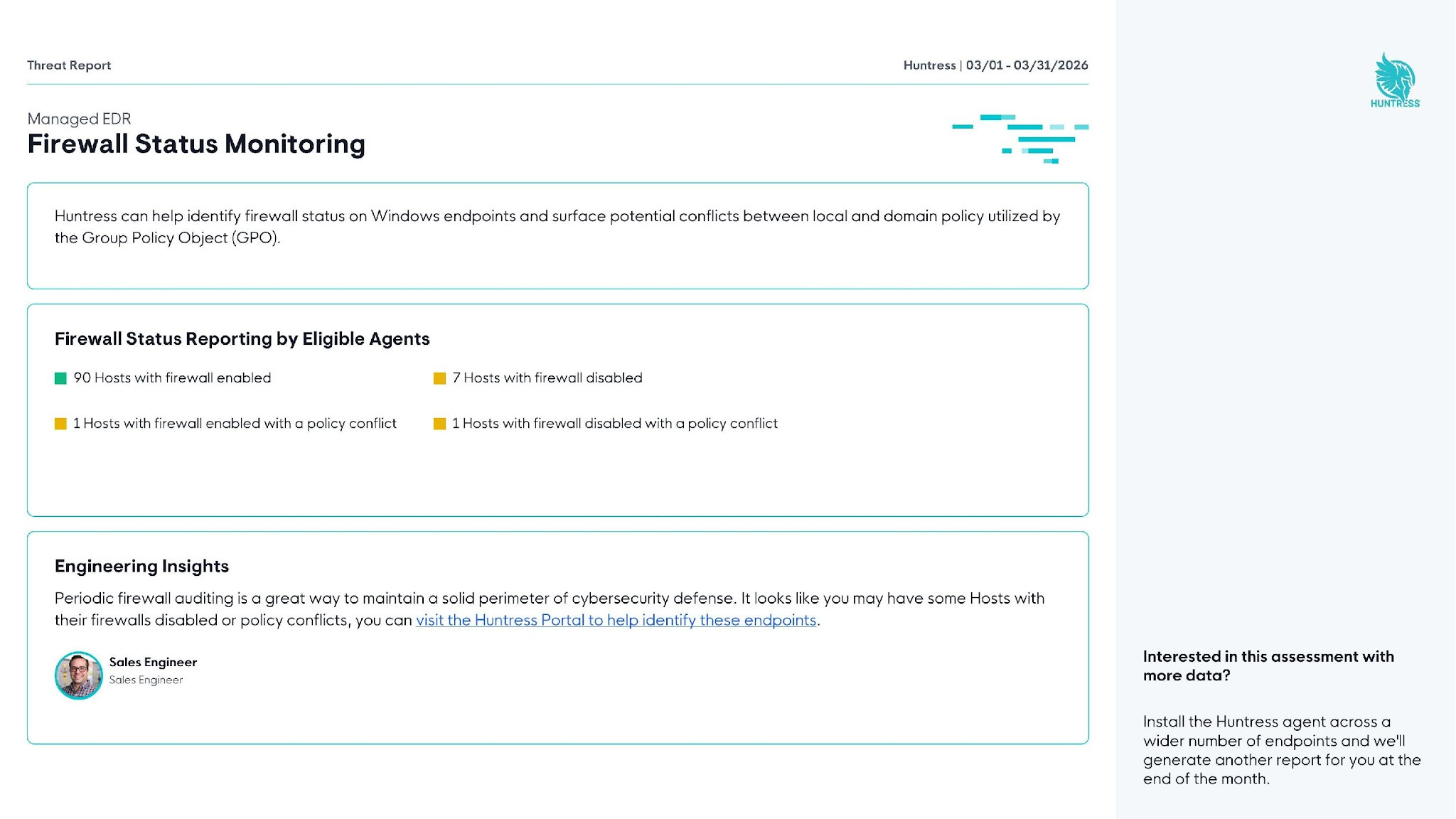 New Firewall Status Monitoring page — endpoint firewall health at a glance