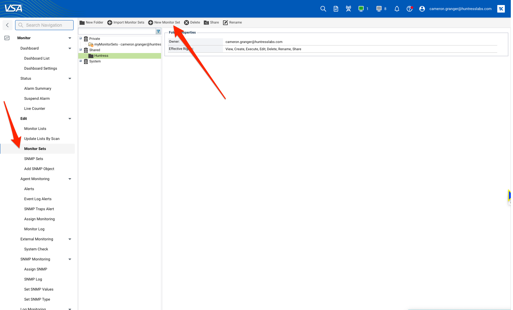Kaseya VSA Agent Service Monitor Huntress Product Support
