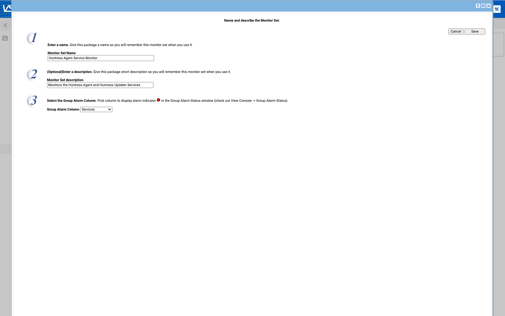 Kaseya VSA Agent Service Monitor Huntress Product Support